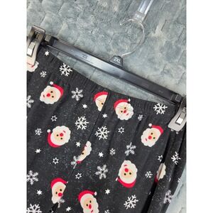 Merry Wear Santa Claus Snowflake Christmas Holiday Leggings Black Large